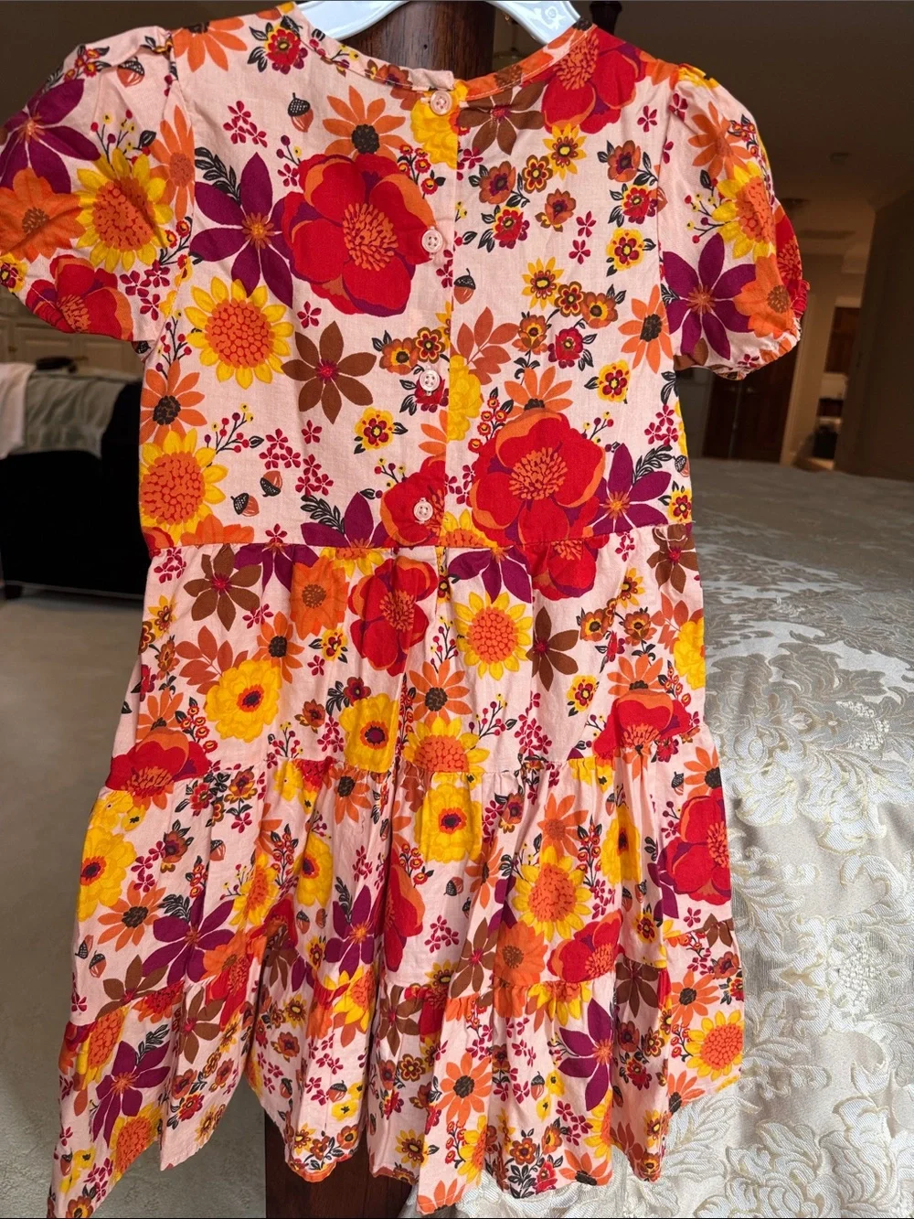 Gymboree Floral Wrap Dress in Pink, Orange, Yellow & Red